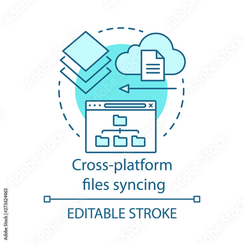 Cross platform files synchronization concept icon