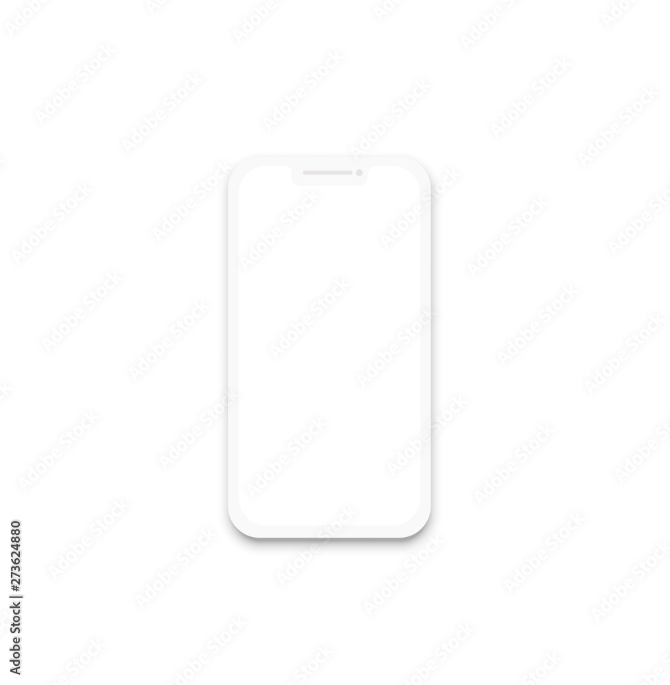Mockup front view.Vector illustration.Phone icon white silhouette.Call icon vector.Mobile device gadget.Telephone - Vector Mockup front view.Vector illustration.Phone icon white silhouette.Call icon vector.Mobile device gadget.Telephone - Vector
