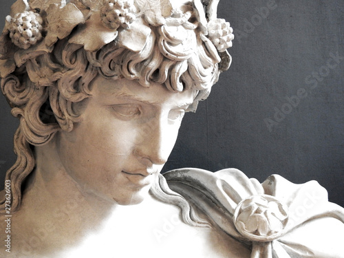 Canvas Print Ancient Greek/Roman statue sculpture of the famous Antinous lover of Emperor Had