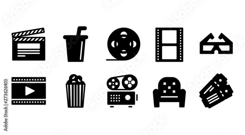 Cinema Glyph Icon Set