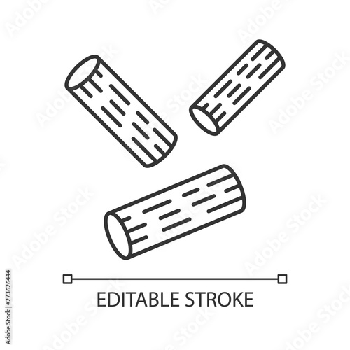 Rigatoni pasta vector linear icon