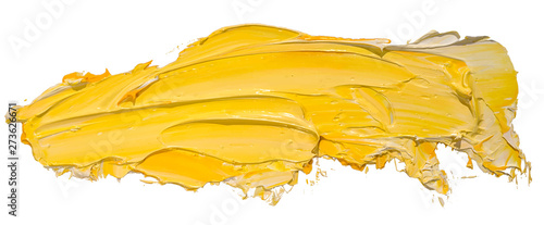 Hand drawn isolated paintbrush stripe with dirty yellow and white color eps 10 vector illustration.