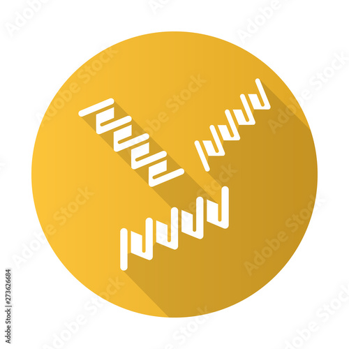 Fusilli flat design long shadow glyph icon