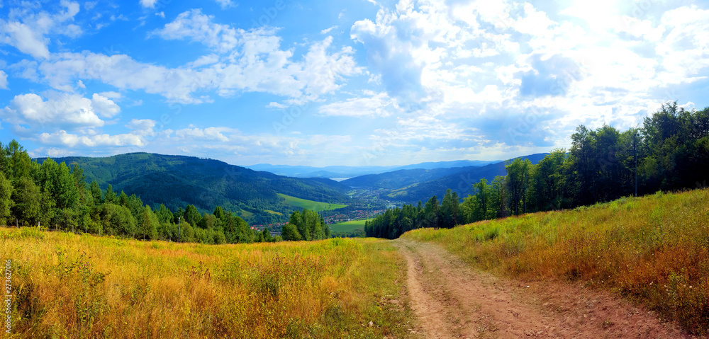 Beautiful panorama view mountain road landscape. Beautiful panorama view mountain road landscape.