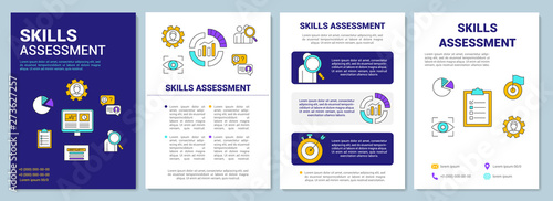 Skills assessment blue brochure template layout