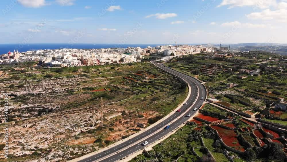 Aerial drone video From Malta, Mellieha area, looking at Ta Pennellu. 2019.01.27 Aerial drone video From Malta, Mellieha area, looking at Ta Pennellu. 2019.01.27
