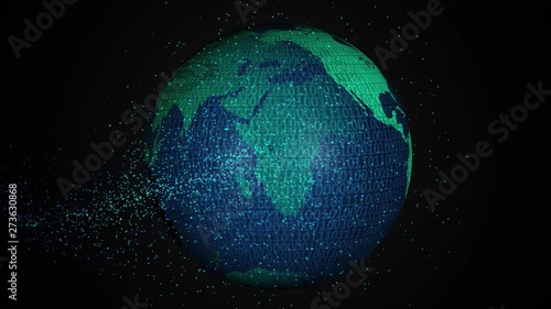 Digital 3d animated earth showing the borders of the country Ecuador and the capital Quito in 4K resolution at daytime