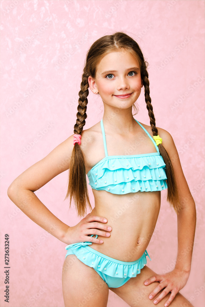 Cute little girl in swimsuit new arrivals
