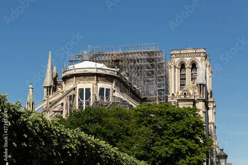 Notre Dame cathedral being reconstructed