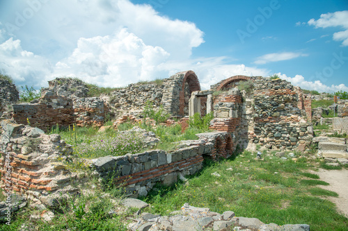 Histria, Romania - June 10 2019: ruins of ancient greek and roman stronghol near Histria town, Constanta county photo