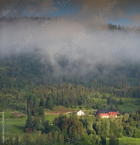 Low clouds over Oppland in Norway