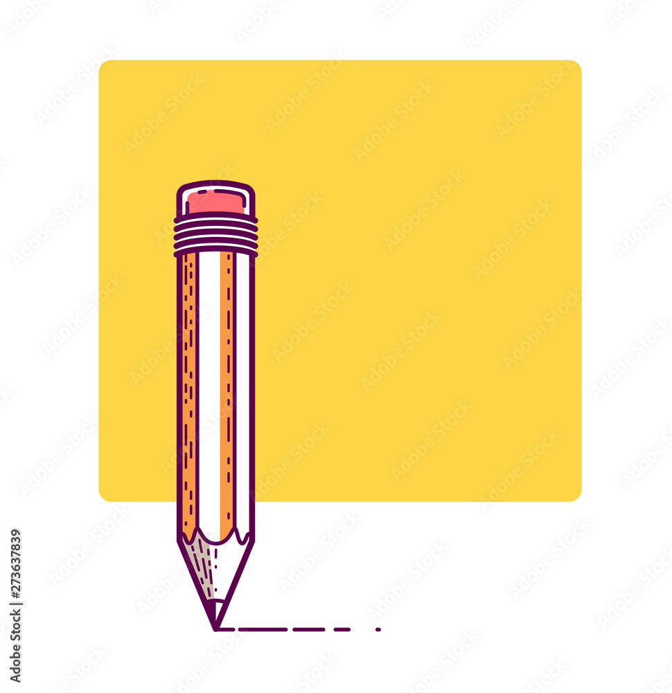 Vector background with pencil and copy space for text, advertising banner or poster or card. Vector background with pencil and copy space for text, advertising banner or poster or card.