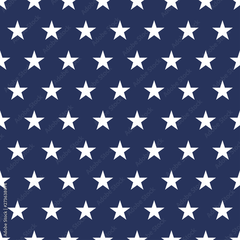 USA flag seamless pattern. White stars on a blue background. Memorial day USA flag seamless pattern. White stars on a blue background. Memorial day