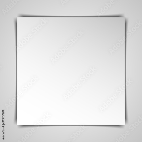 Blank square hardcover album template on white background. Vector illustration.