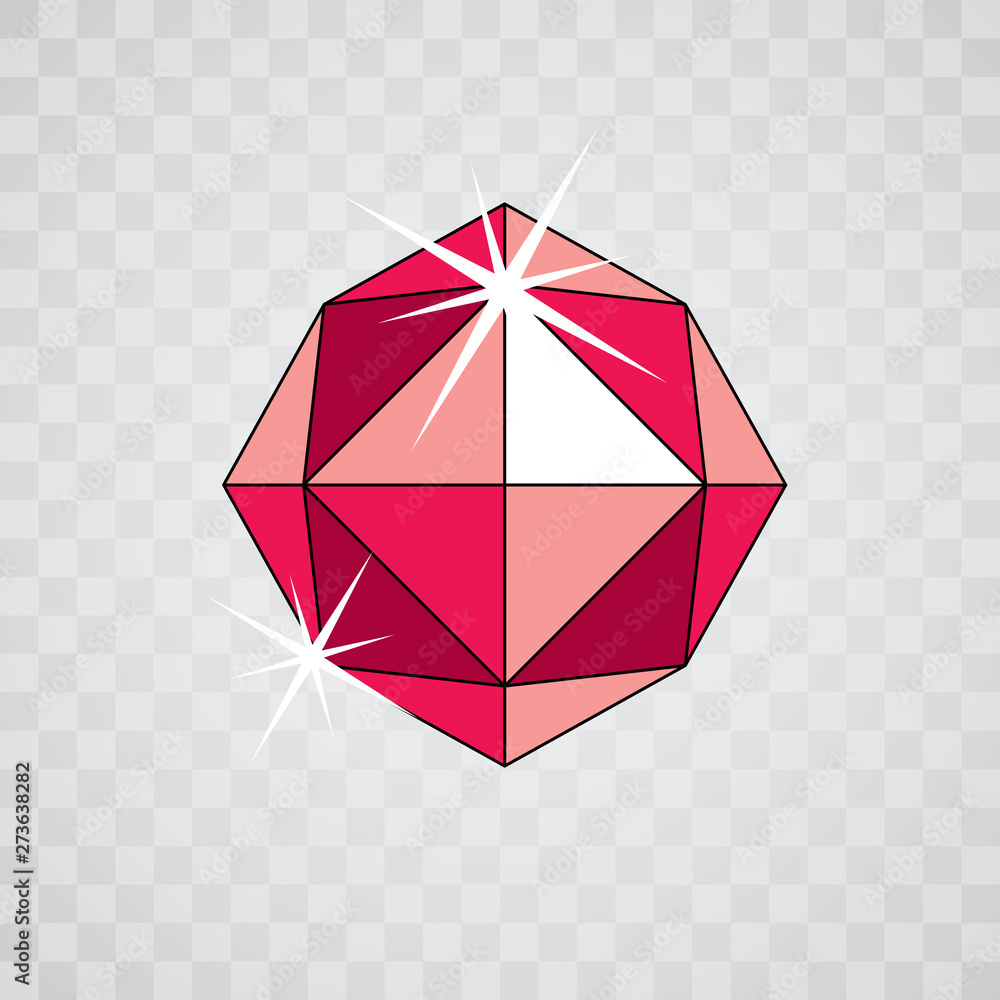 Vector glossy red ruby symbol. Luxury diamond icon, illustration. Vector glossy red ruby symbol. Luxury diamond icon, illustration.