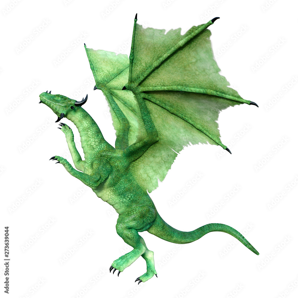 3D Rendering Fairy Tale Dragon on White 3D Rendering Fairy Tale Dragon on White