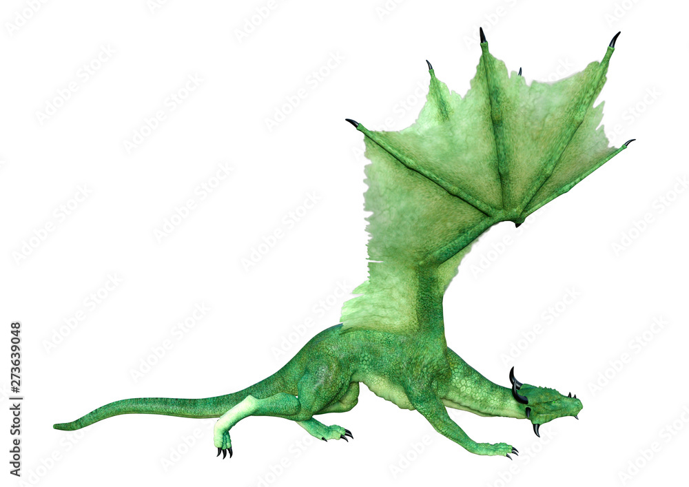 Obraz premium 3D Rendering Fairy Tale Dragon on White