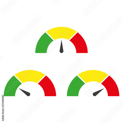 Speedometer or rating meter signs infographic gauge element. Vector illustration