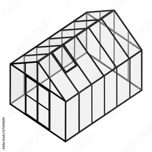 Empty greenhouse with closed door