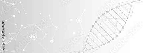 Science template, wallpaper or banner with a DNA molecules. Vector illustration