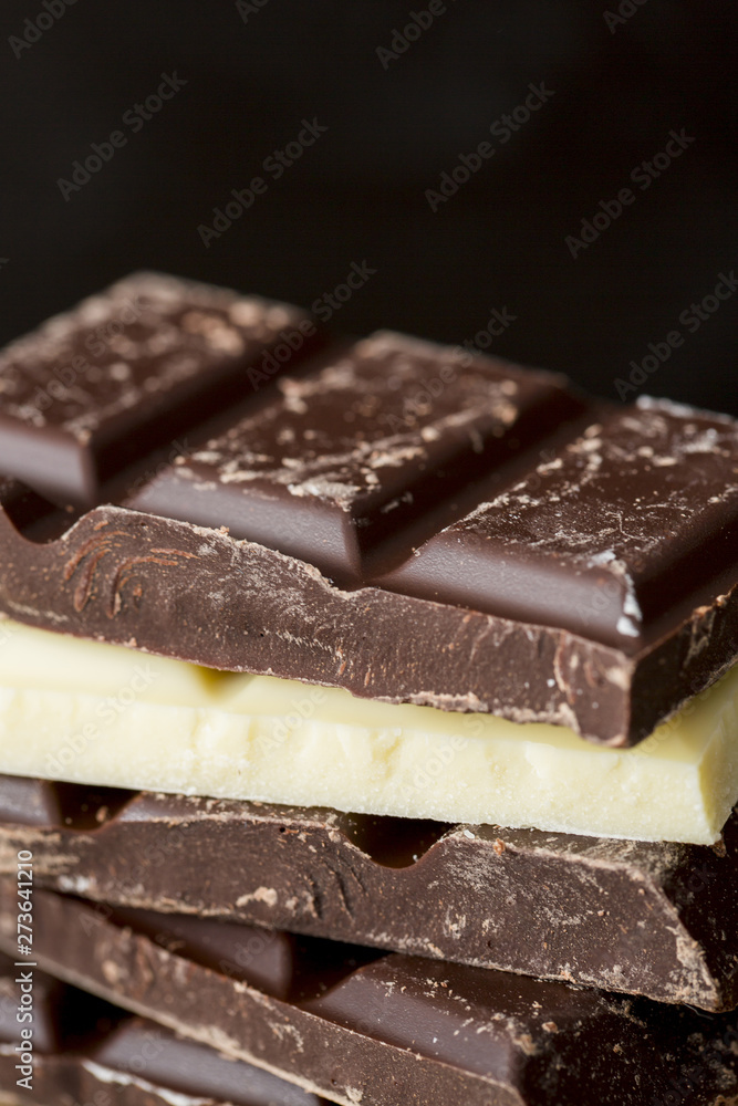 Mix of different chocolate bars Mix of different chocolate bars