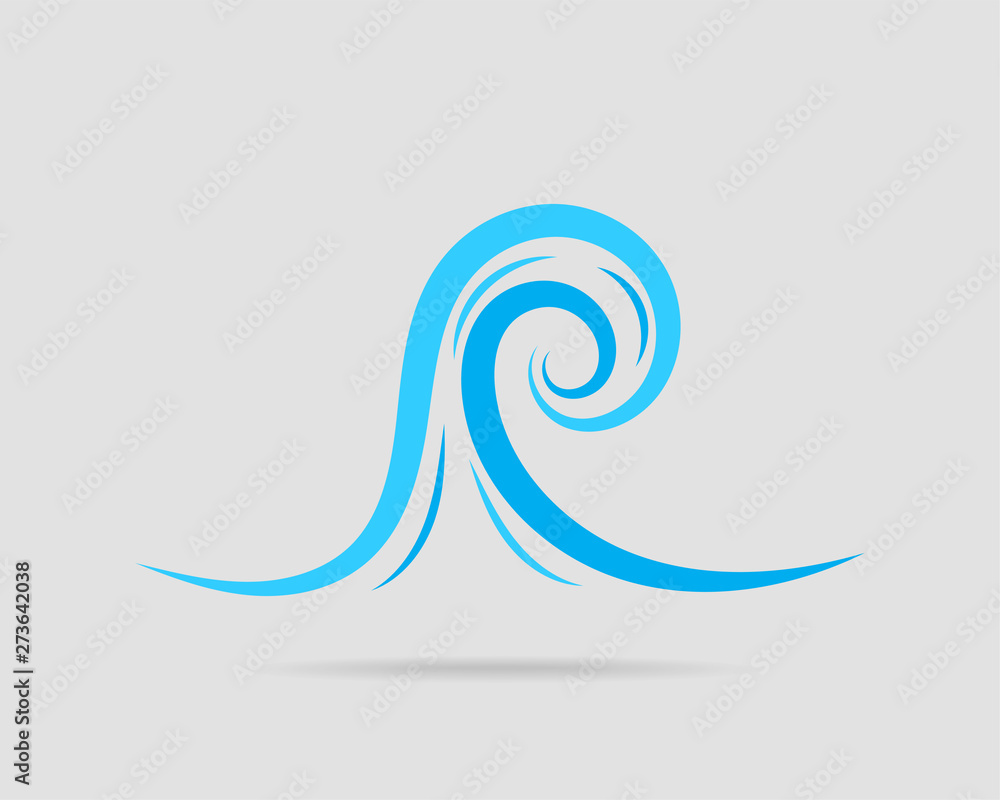 Naklejka premium Waves vector design. Water wave icon. Wavy lines isolated.