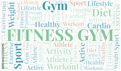 Fitness Gym word cloud. Wordcloud made with text only.