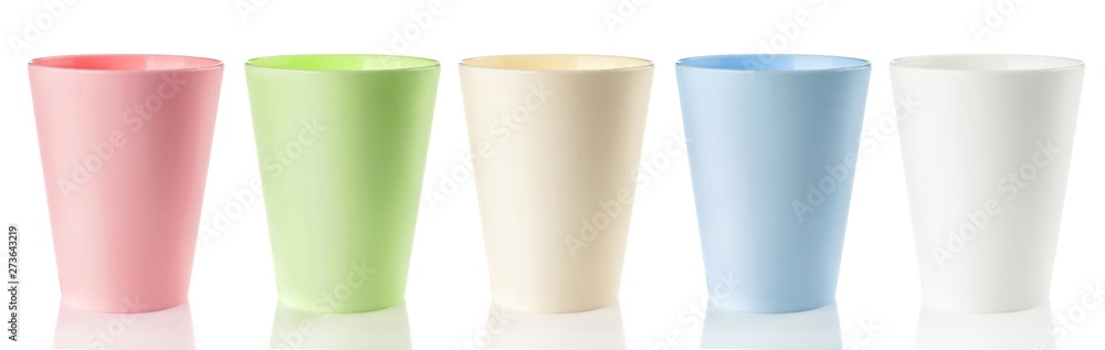 Plastic cups isolated on white background Plastic cups isolated on white background