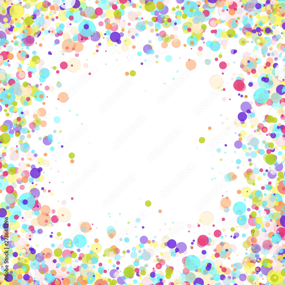 Vector Birthday Party Background with Colorful Flying Paper Confetti