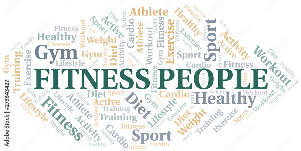 Fitness People word cloud. Wordcloud made with text only.