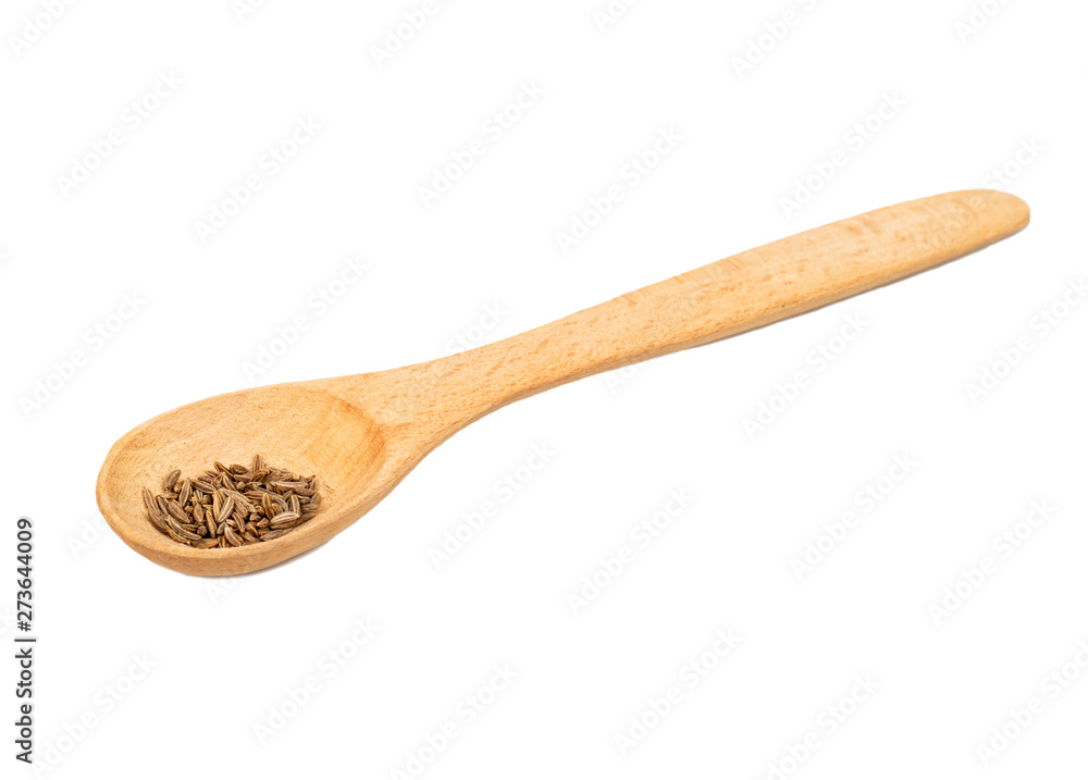Dry cumin in spoon Dry cumin in spoon