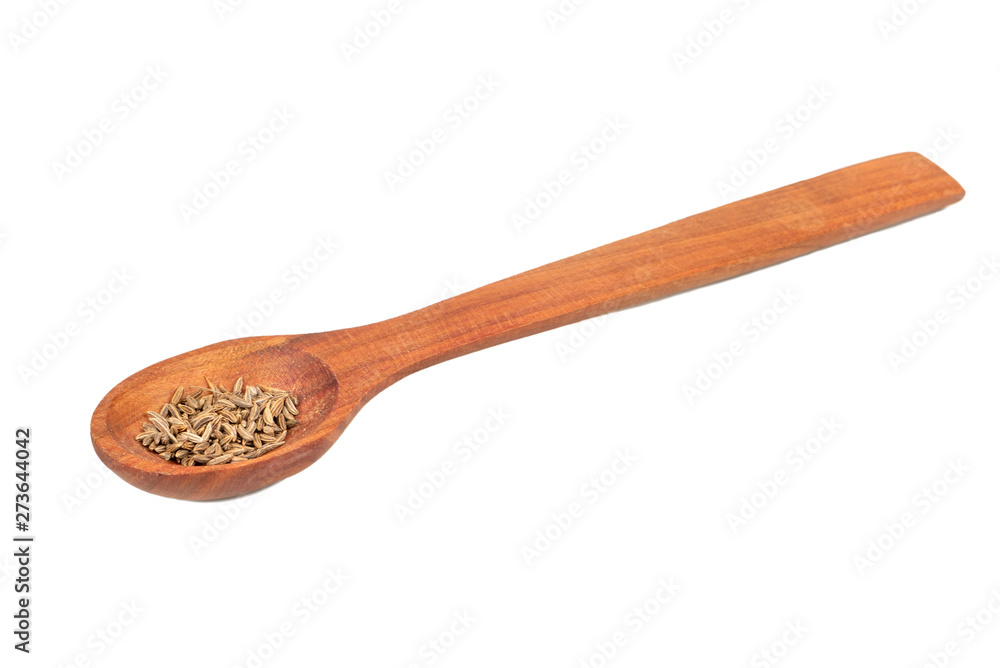 Dry cumin in spoon Dry cumin in spoon