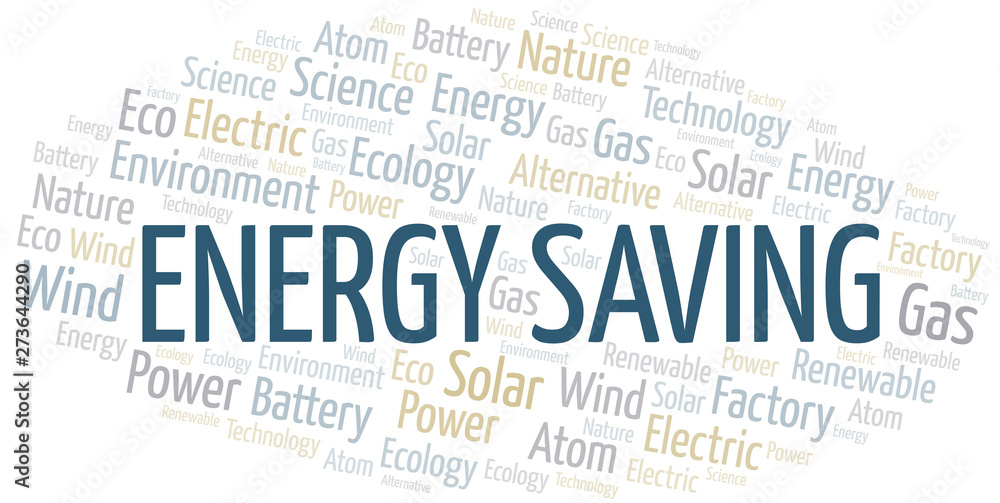 Fototapeta premium Energy Saving word cloud. Wordcloud made with text only.