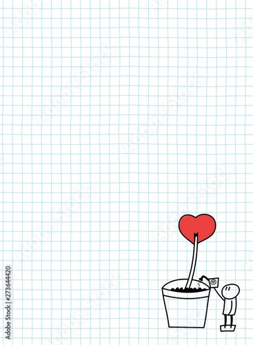 sketch on a sheet of romantic men