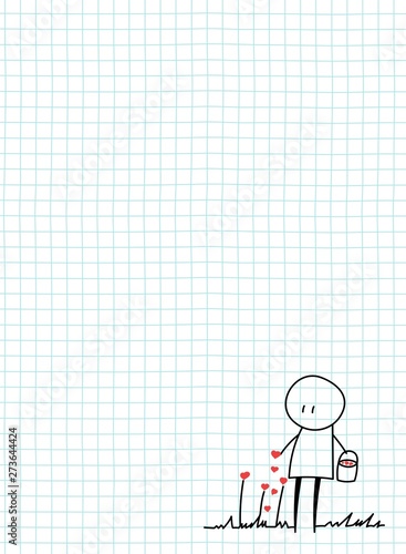 sketch on a sheet of romantic men