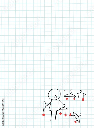 sketch on a sheet of romantic men