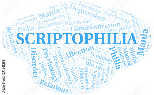Scriptophilia word cloud. Type of Philia.