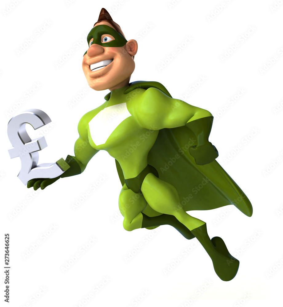 Fototapeta premium Fun superhero - 3D Illustration