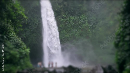 Cascading  and natural tropical waterfall footage with Nungnung in Bali, Indonesia. 