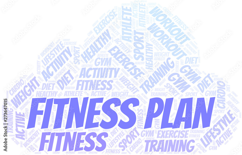 Obraz premium Fitness Plan word cloud. Wordcloud made with text only.