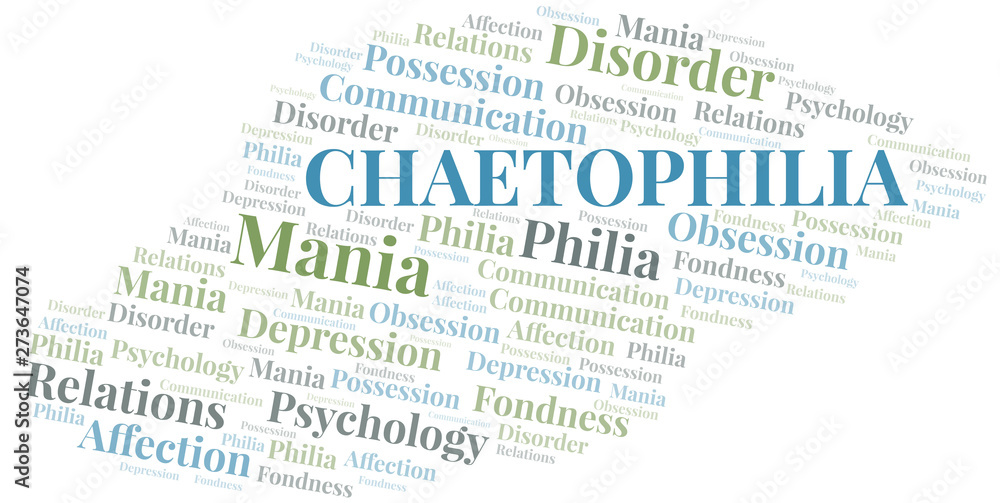 Chaetophilia word cloud. Type of Philia.