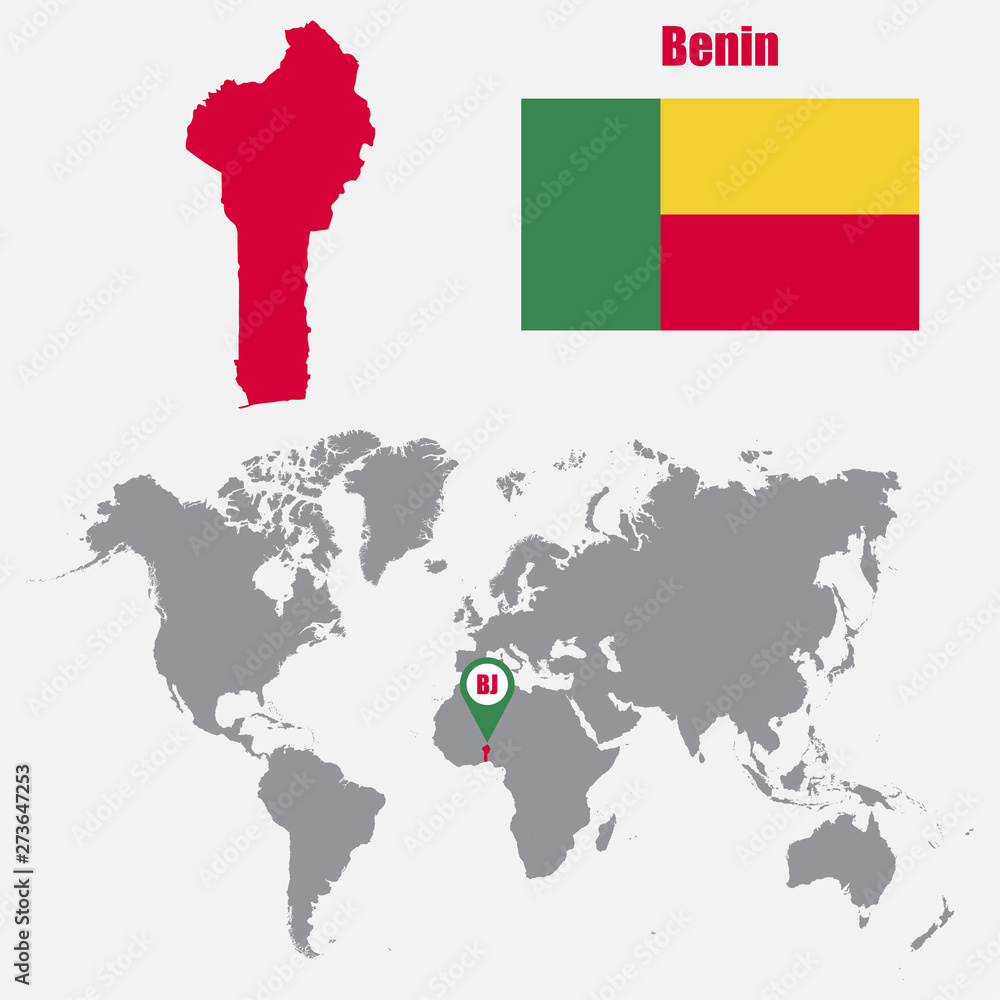Benin Map On A World Map With Flag And Map Pointer Vector Illustration 1000 F 273647253 SgE4DypqspMfPurd8E3TnhlsO1pnVUOE