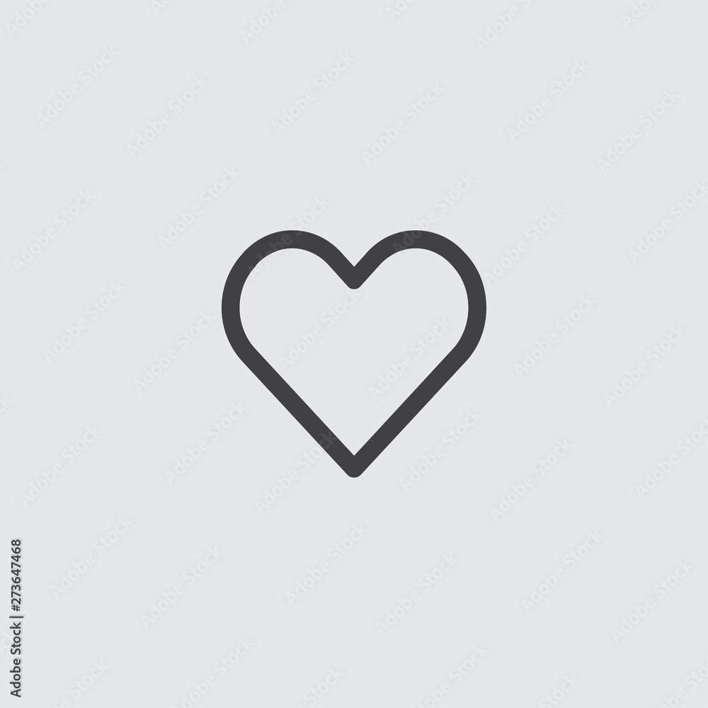 Heart Icon in a flat design in black color. Vector illustration eps10 ...