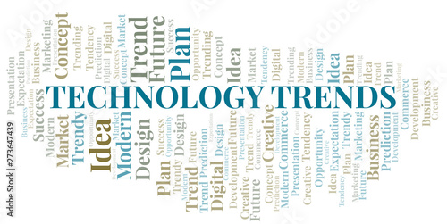 Technology Trends word cloud. Wordcloud made with text only.