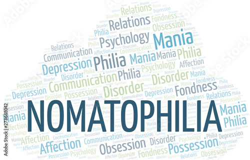 Nomatophilia word cloud. Type of Philia.