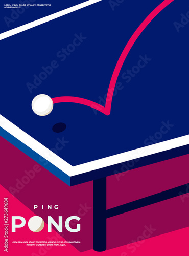 Ping pong Poster Template. Table and rackets for ping-pong. Vector illustration EPS10