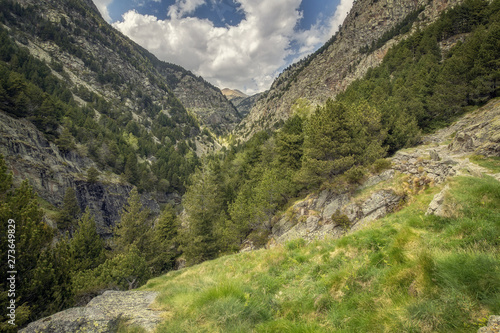 Very nice valley in mountain Pyrenees of Spain  valley name is Vall de Nuria 