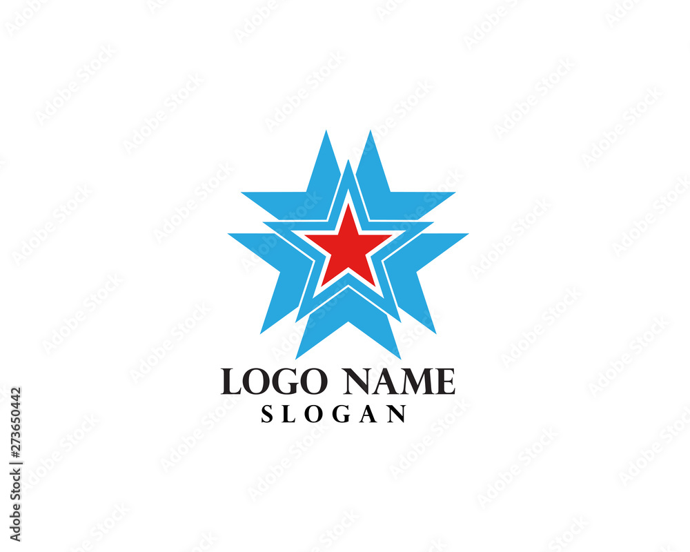 Obraz premium Red and blue Star falcon Logo Template vector icon