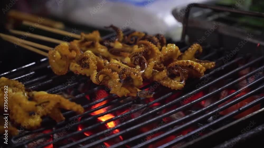 Octopuses on skewers grilled Phuket Octopuses on skewers grilled Phuket