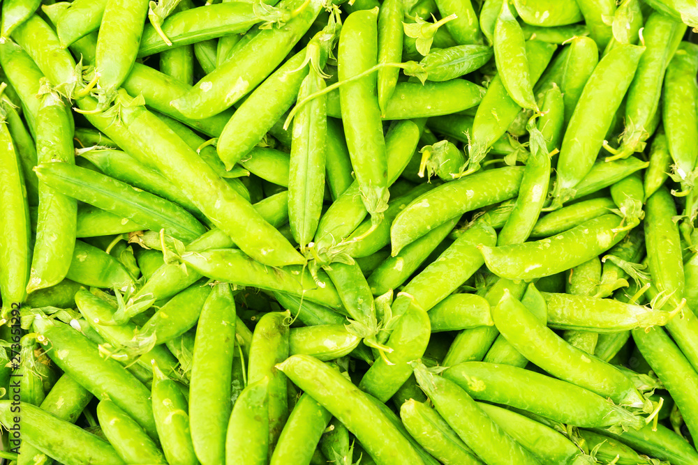 Green pea pods. Vegetable background.